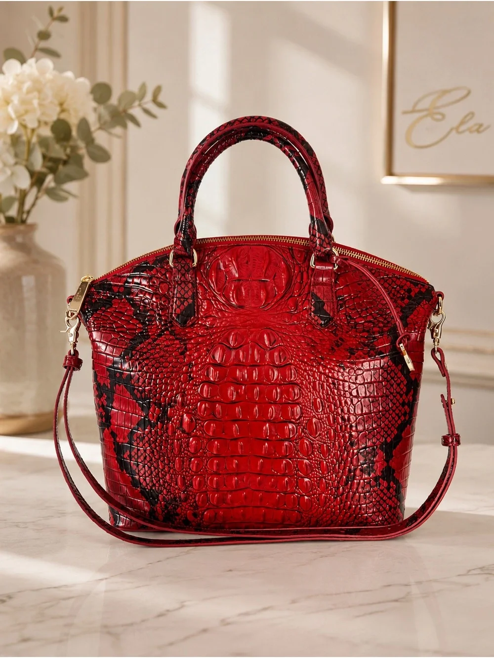 Brahmin large duxbury lipstick Melbourne leather